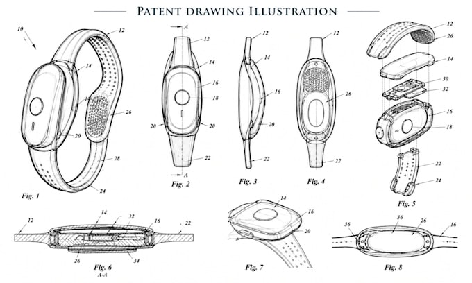 design uspto patent drawings with technical figures for utility and design views