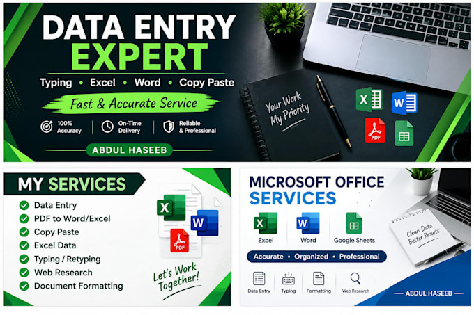 for 5 do professional data entry, typing, copy paste and microsoft excel work