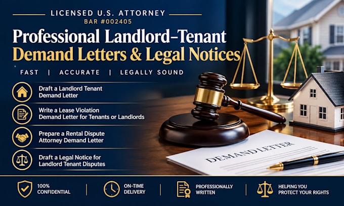 write a strict lease violation demand letter as a US attorney
