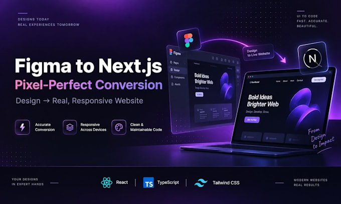 convert your figma design to a pixel perfect nextjs website