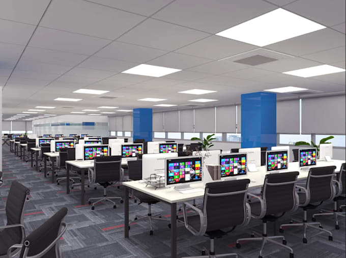 be your restaurant space planner, industrial office interior,3d workspace render