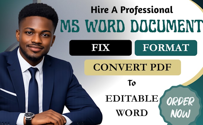 fix and format your microsoft word document and convert PDF to an editable word