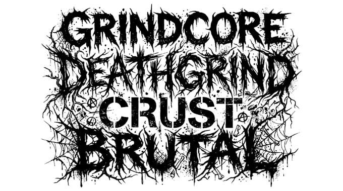 design grindcore, deathgrind, crust, brutal logo