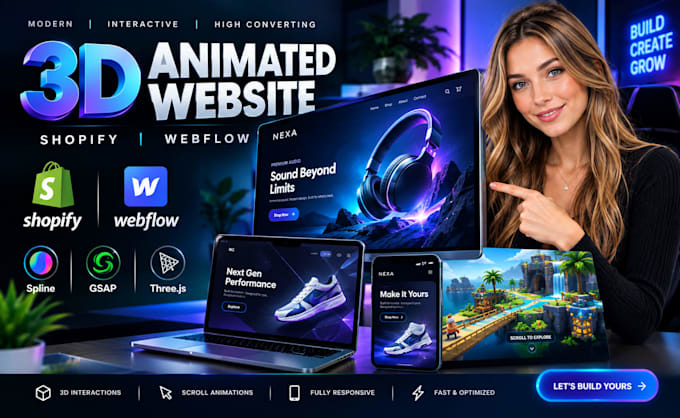 3d animated shopify website 3d scrolling animation 3d animated webflow website