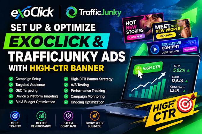 setup and optimize exoclick traffic junky ads with high CTR banner