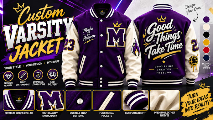 design varsity jacket, letterman, coat or bomber streetwear clothes brand