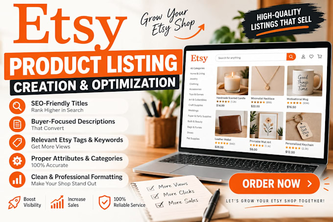 create and optimize professional etsy product listings