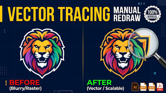manually vector trace, recreate, or fix low quality logo