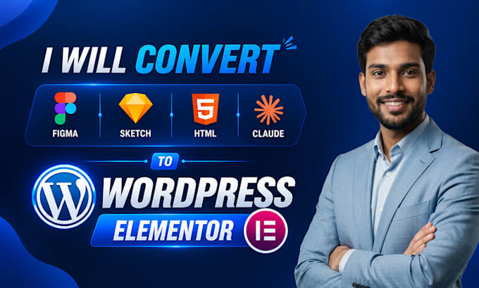convert figma to elementor, figma to wordpress or HTML, ai to wordpress