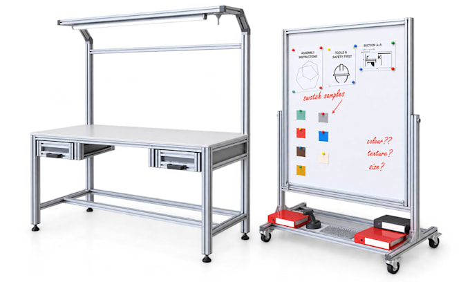 design aluminum extrusion frames and industrial workstations