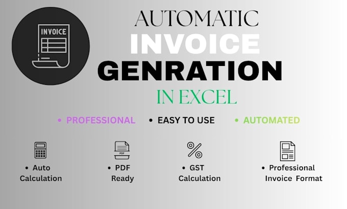 create an automated invoice generator in excel