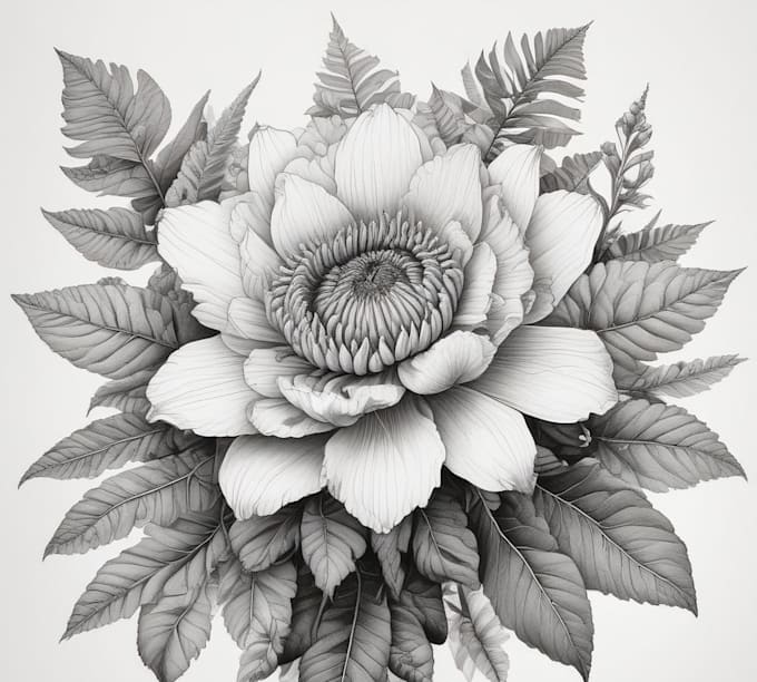 draw an unique botanical illustration
