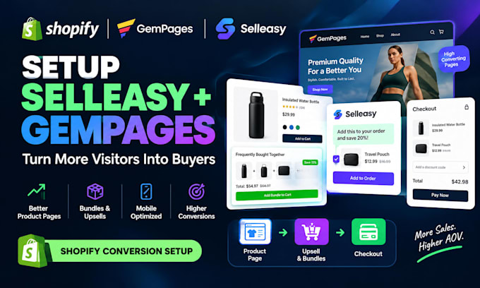 setup selleasy and gempages shopify store for higher conversions