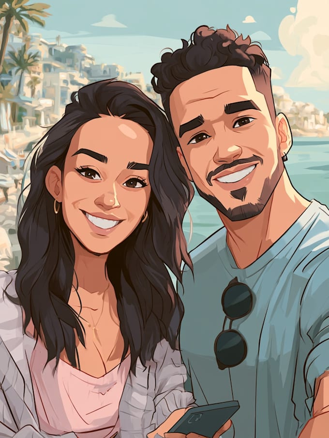 couple portrait wedding portrait illustration