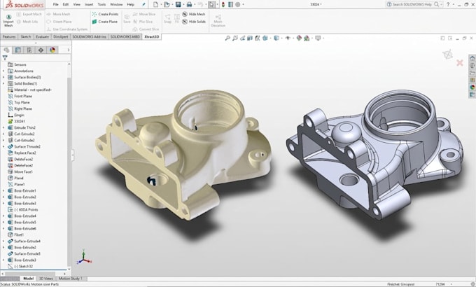 scan to cad, mesh to solid and technical drawings for 3d printing and cnc design