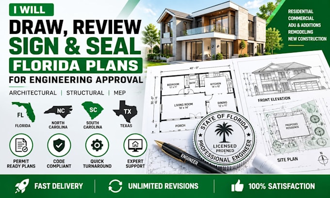 review florida plans for engineering approval and seal