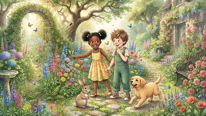 do handrawn children storybook illustration