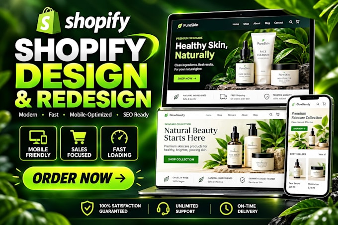 build shopify store design, redesign shopify website, shopify dropshipping store