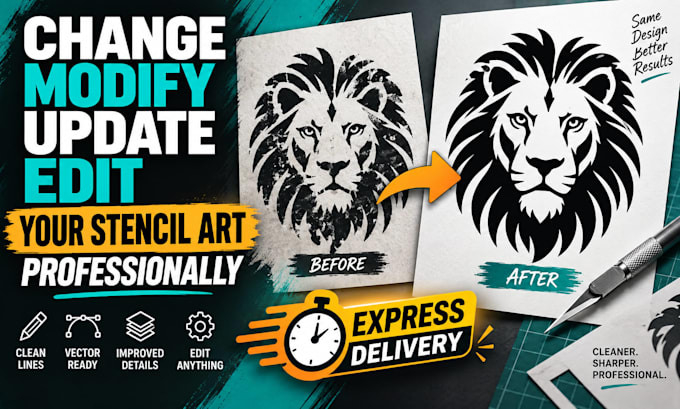 change modify update and edit your stencil art professionally