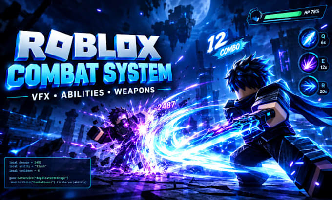 create a roblox combat system, vfx, abilities and weapon scripting