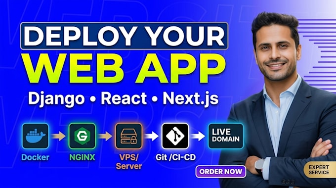 deploy your django react or nextjs app on a server