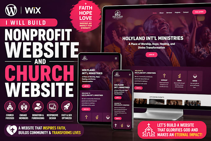 build nonprofit website and church website