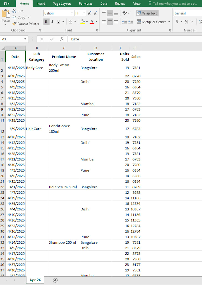 clean format and organise your excel data