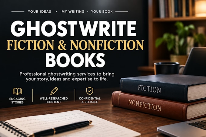 ghostwrite fiction and nonfiction book as ghostwriter
