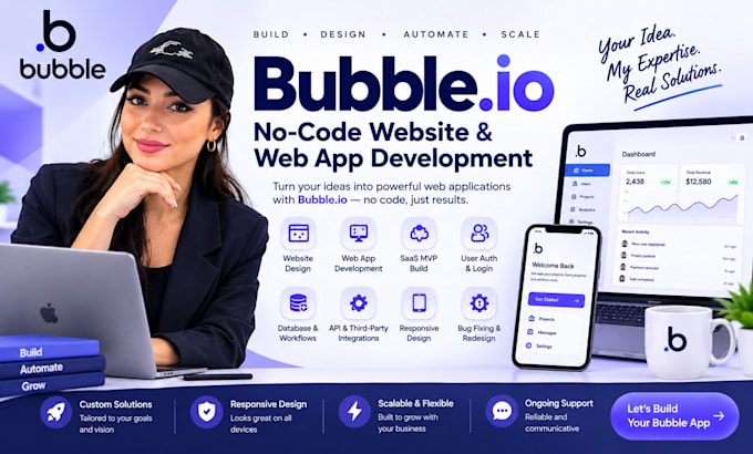 build no code website, bubble developer, bubble io website design