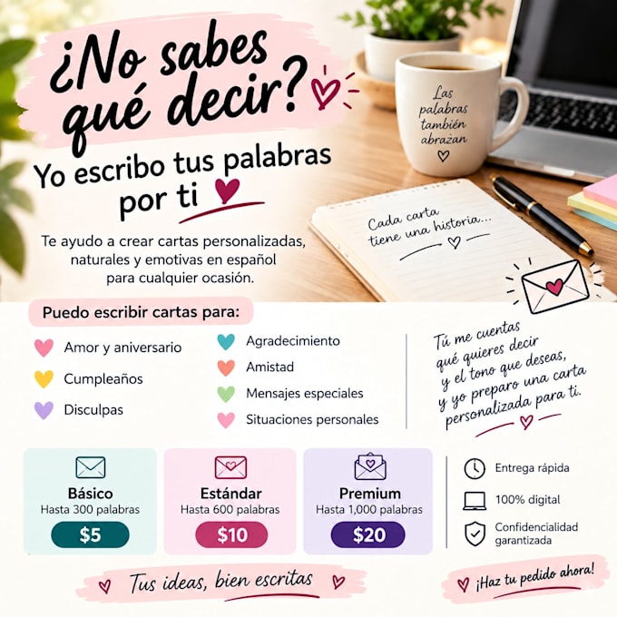 write a personalized letter in spanish for occasion