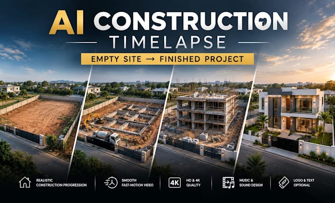 create a professional construction timelapse video