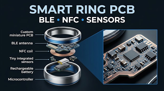 design smart ring pcb with ble nfc and sensors