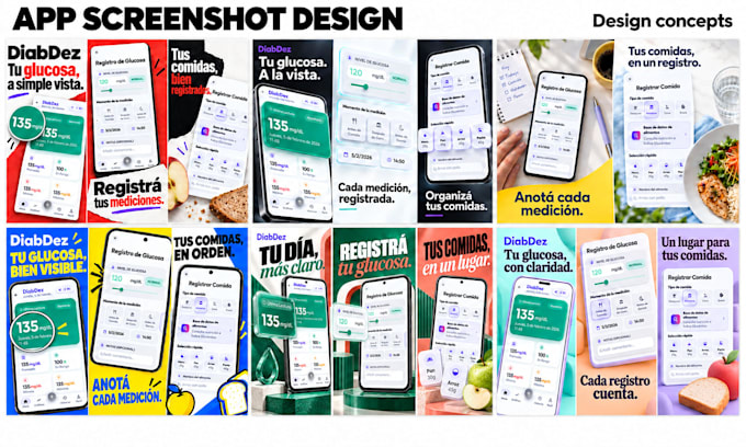 design custom app screenshots for google play or app store