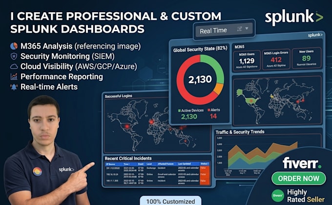configure splunk alerts, dashboards, and correlation searches for your soc