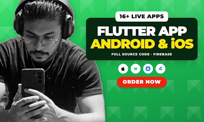 develop a custom flutter app for android and ios with firebase