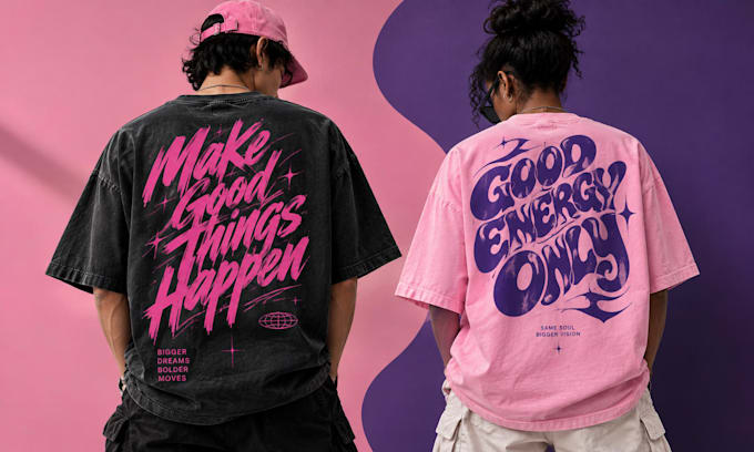 create custom typographic t shirt artwork with expert lettering design