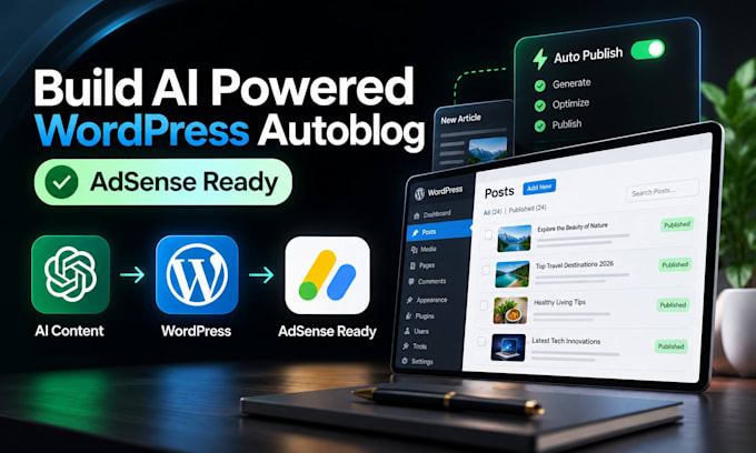 build ai powered wordpress autoblog for adsense