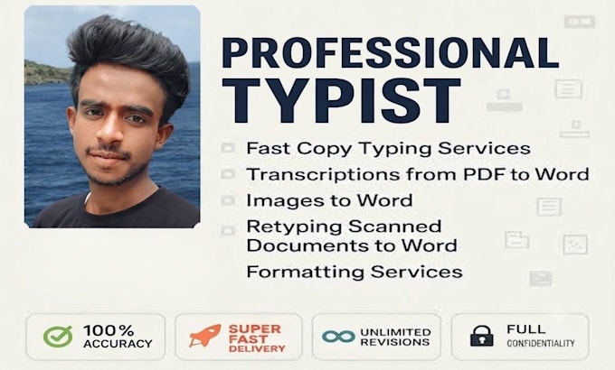 do  first typing job, retype PDF documents into word