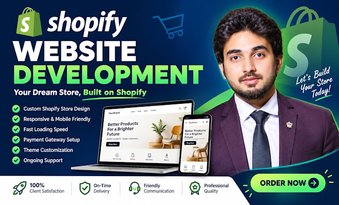 do shopify website design, create shopify store, or shopify dropshipping store