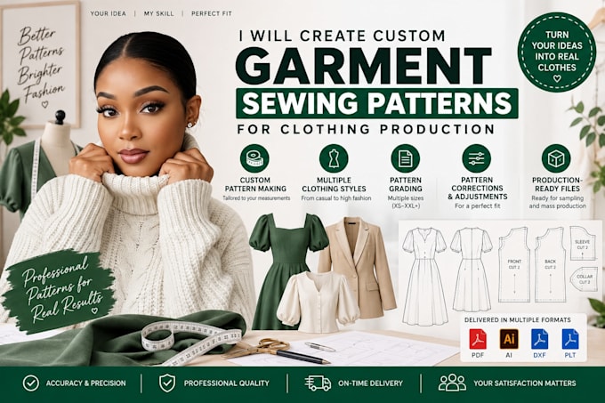 create custom garment sewing patterns for clothing production