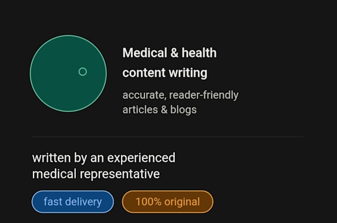 write medical and health content articles