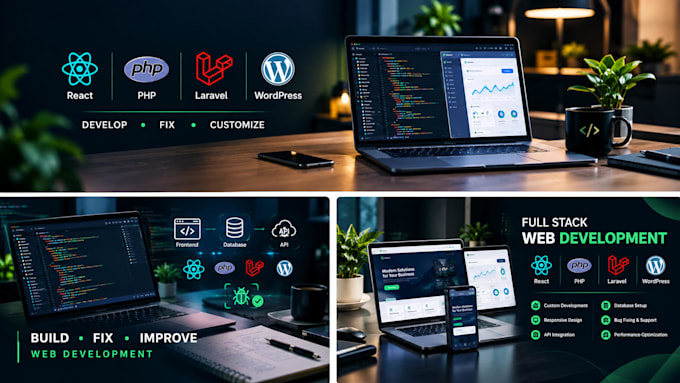develop or fix your react vite PHP laravel or wordpress website