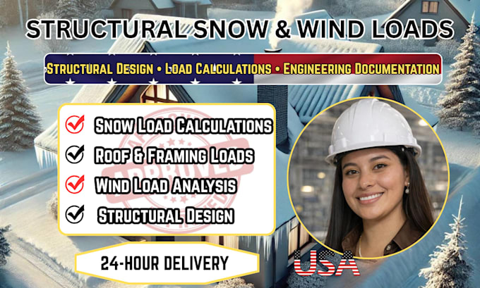 do structural snow and wind load calculations and design