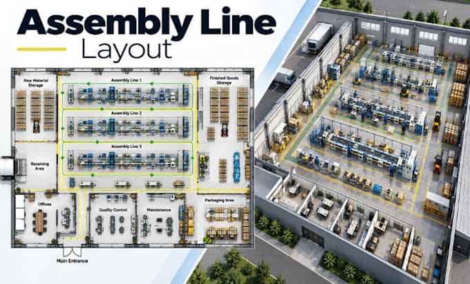 design assembly line layout factory production workflow industrial architecture