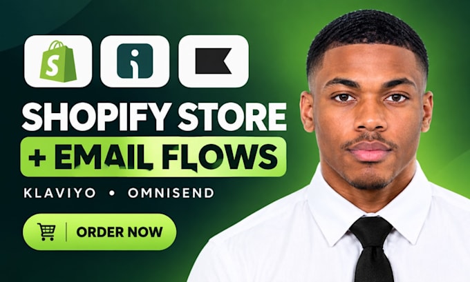 design shopify website store do omnisend klaviyo email flows setup shopify store
