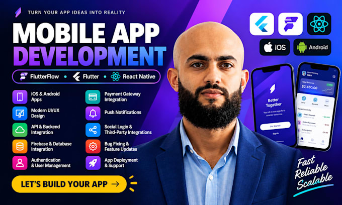 build flutterflow mobile app ios app development react native flutter developer