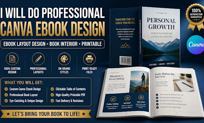 professional canva ebook layout design book interior print