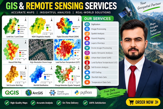 do spatial analysis , gis mapping  and research maps,