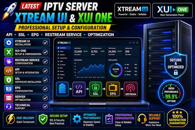 setup xtream UI xui one server install configure and optimize