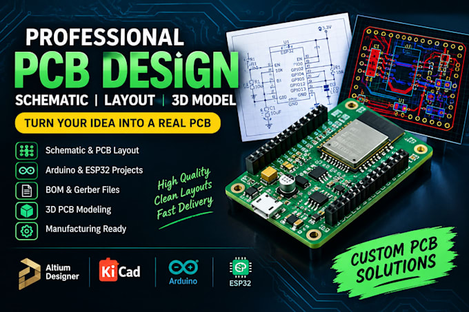 design a professional pcb schematic and pcb layout